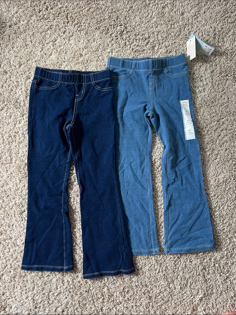 Cat & Jack Kids Flare Leggings — Navy and Light Blue
